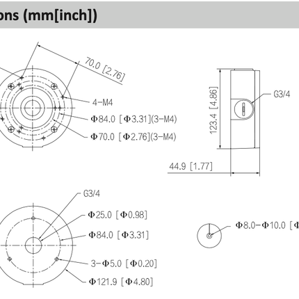Dahua PFA5300R montagedoos Muur/montagedoos IP66