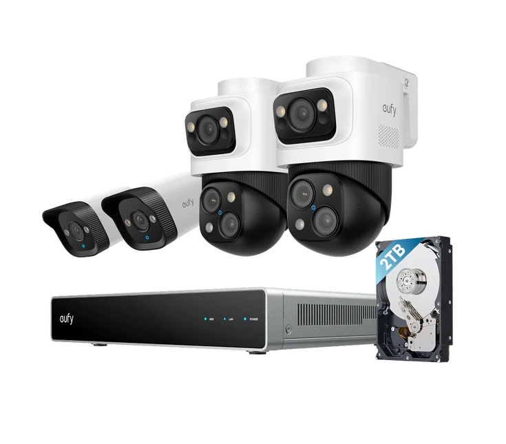 Eufy Security camera set ; PoE recorder, 2x Bulletcam et 2x PTZ camera