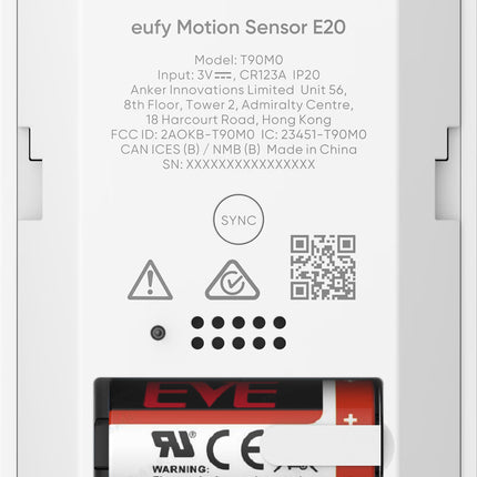 Eufy Eufy Rörelsedetektor E20 Trådlös Husdjursvänlig Väggmontering Vit