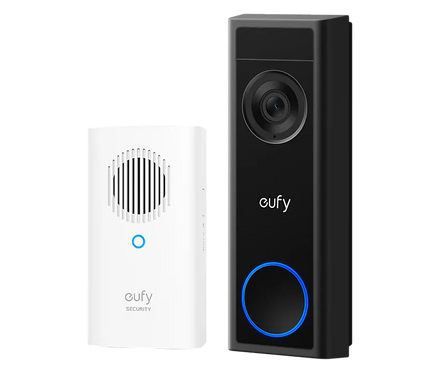 Kit de sonnette vidéo intelligente Eufy Eufy, alimenté par batterie, 1080p, carillon sans fil