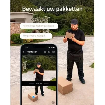 Eufy Eufy Videodeurbel Dual 2 Pro Add-on, 2K resolutie, oplaadbare batterij, uitbreiding op Homebase
