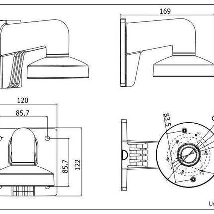Hikvision DS-1272ZJ-110 aluminium wandbeugel
