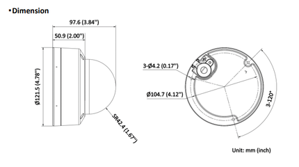 Hikvision DS-2CD2186G2H-ISU 2.8mm 8 MP DarkFighter AcuSense Dome Camera Zwart, PoE, Microfoon