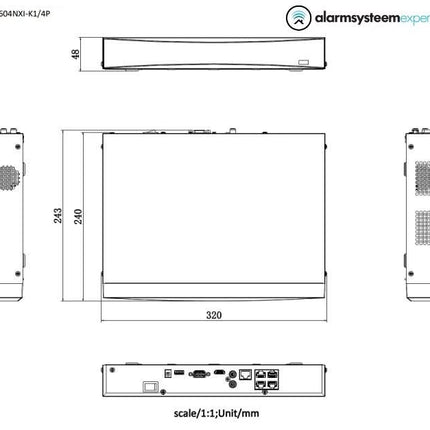 Hikvision DS-7604NXI-K1/4P 4 Kanaals AcuSense 4K NVR HDMI en PoE DEMO