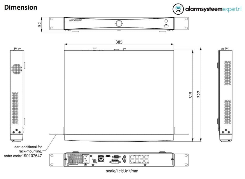 Hikvision DS-7608NXI-I2/8P/S, AcuSense, Netwerk video recorder, 8x IP kanalen, 8x POE, 4K