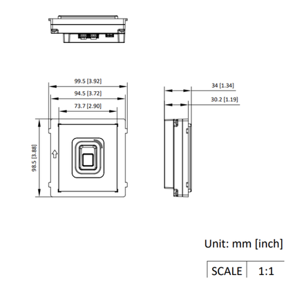 Hikvision DS-KD-MFB-S, fingeravtrycks- och kortläsarmodul i rostfritt stål