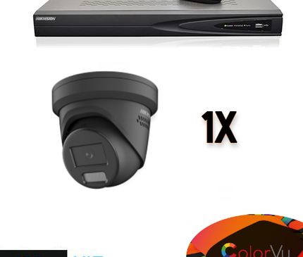 Hikvision Hikvision Colorvu Set 1x Turret 4MP Recorder + Cabling