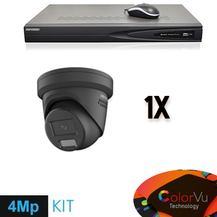 Hikvision Hikvision Colorvu Set 1x Turret 4MP-inspelare + kablage