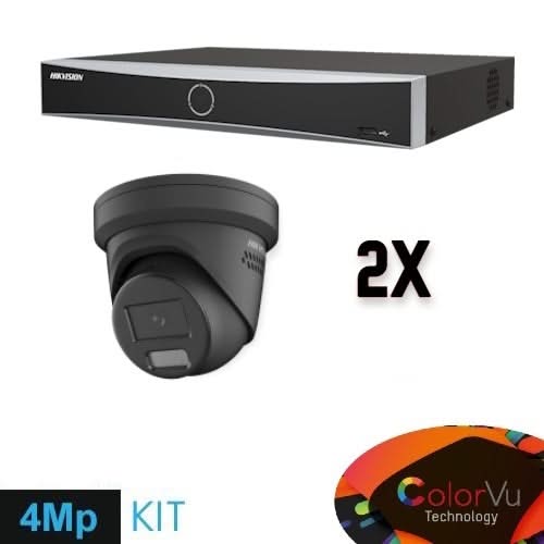 Hikvision Colorvu Set 2x Turret 4MP Recorder + Cabling