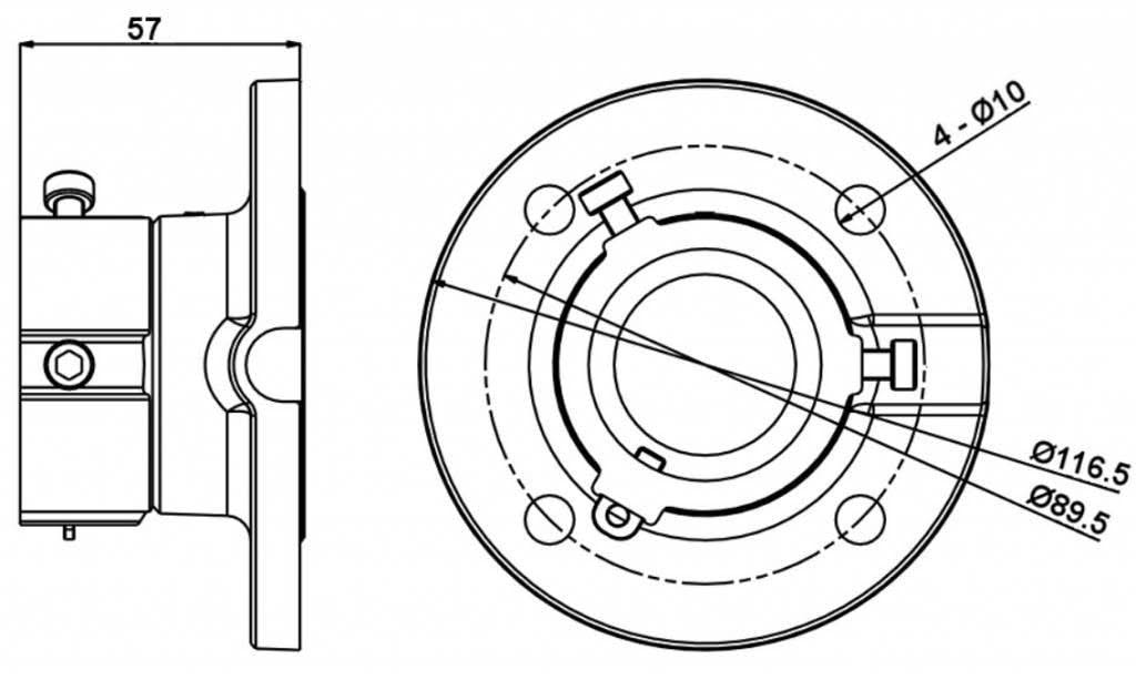 Hikvision Hikvision DS-1663ZJ BEUGEL PTZ DOME Takfäste 57mm