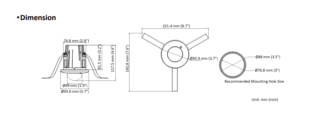 Hikvision Hikvision DS-2CD2E43G2-U(2,8MM), 4 MP AcuSense infälld mini-kupol