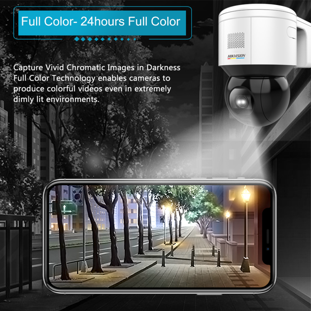 Hikvision Hikvision DS-2DE3A404IWG-E/W, 4 MP, PTZ, Smart Hybrid LED, WiFi, 2-vägs ljud, Inkl. väggfäste
