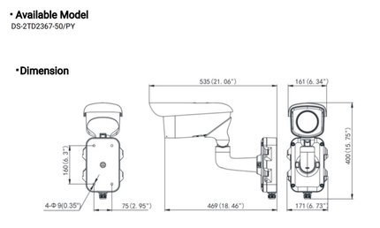 Hikvision Hikvision DS-2TD2367-50/PY, värmekamera för bland annat perimetersäkerhet, brandförebyggande och temperaturövervakning