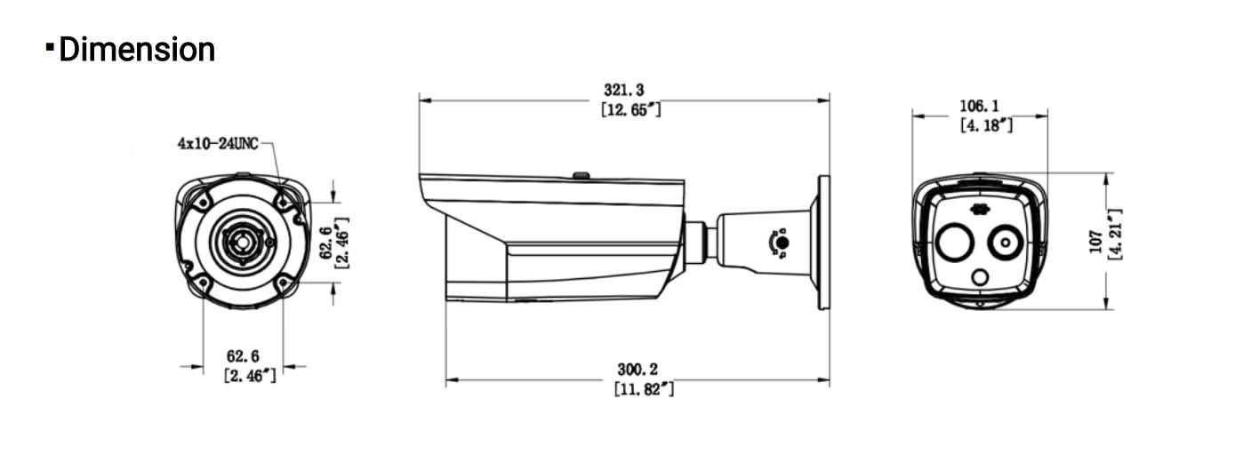 Hikvision Hikvision DS-2TD2617-6/QA 160x120/4MP HeatPro Bullet Thermique angle d'ouverture 15,96°.