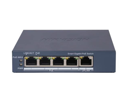 Hikvision Hikvision DS-3E1505P-EI, Commutateur intelligent 5 ports avec 4x PoE, 1000Mb/Gigabit