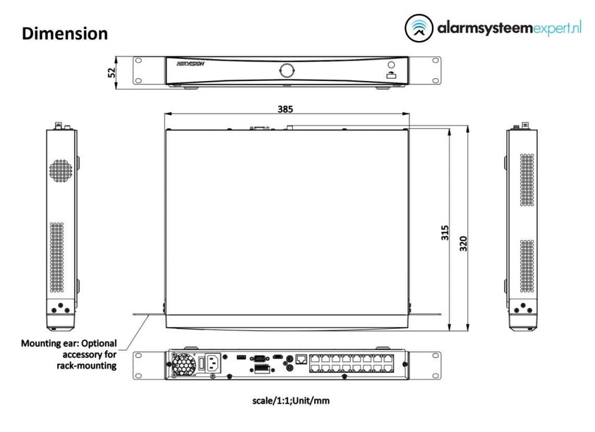 Hikvision DS-7616NXI-K2/16P 16-Kanal AcuSense NVR, HDMI, 16x PoE