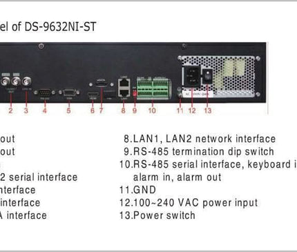 Hikvision Hikvision DS-9632NI-I8 Network Video Recorder (32 cameras) 8x SATA, 2x LAN