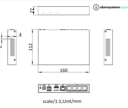Hikvision Hikvision DS-E04NI-Q1/4P, incl. 1 ou 2TB SSD Convient pour 4 caméras IP 4x PoE