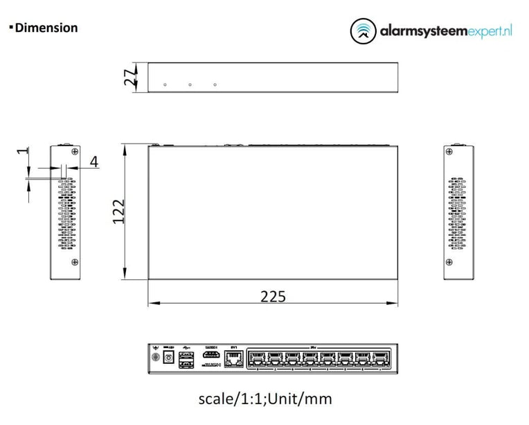 Hikvision Hikvision DS-E08NI-Q1/8P, Inkl. 2TB SSD, Lämplig för 8 IP-kameror 8x PoE