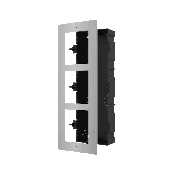 Hikvision Hikvision DS-KD-ACF3/S Cadre encastrable 3 modules acier inoxydable