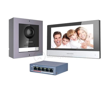 Hikvision Hikvision DS-KIS602 Complete Intercom KIT met PoE Switch
