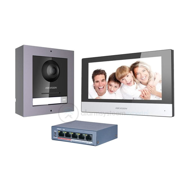 Hikvision Hikvision DS-KIS602 Complete Intercom KIT with PoE Switch