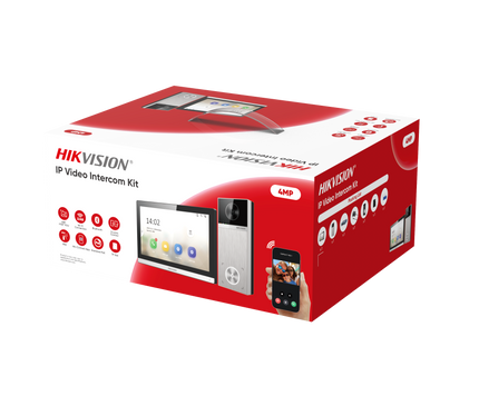 Hikvision Hikvision DS-KIS611-S, Video-Gegensprechanlagen-Set DS-KH6350-WTE1, DS-KV6114-MWBE1