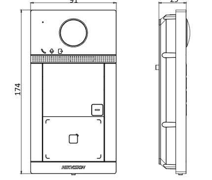 Hikvision Hikvision DS-KV8213-WME1 Encastré 2 poussoirs de sonnette illumination IR PoE 12v