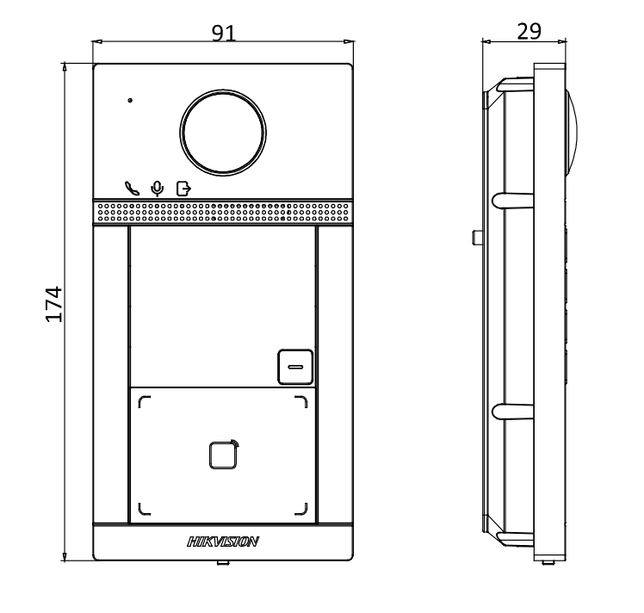 Alarm SystemExpert.de Alarm SystemExpert.de DS-KV8413-WME1/FLUSH Unterputz 4 Klingeldrücker IR-Beleuchtung PoE 12v