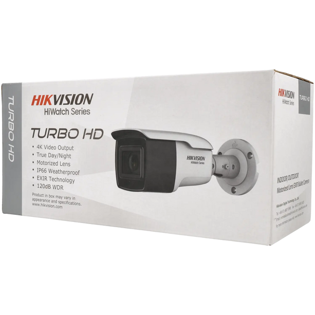 Hikvision Hikvision HWT-B381-Z, 8MP (4K), 80m IR, Motorzoomobjektiv, Turbo HD koaxialkula