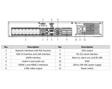 Hikvision Hikvision iDS-7716NXI-M4/16P/X, DeepinMind NVR 16-kanals PoE, IP-kamera upp till 32 MP