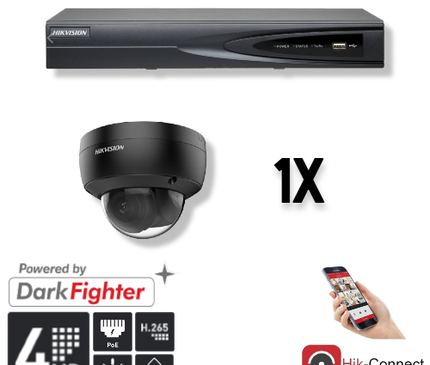 Hikvision Hikvision Set 1x Dome 4MP + inspelare och kablage