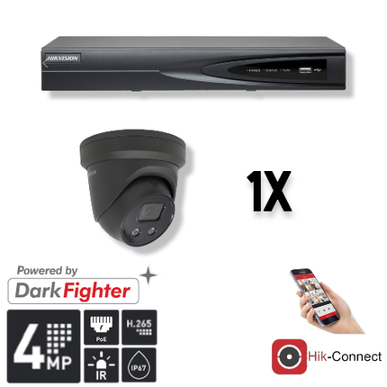 Hikvision Hikvision Set 1x Turret 4MP + inspelare & kablage
