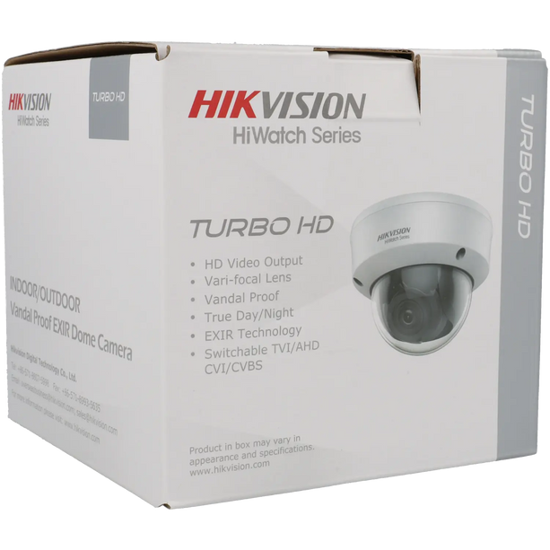 Hikvision HWT-D381-Z, 8MP Motorzoom 2.8-12mm lens, domecamera, 40m IR, 4 in 1 video-output coax