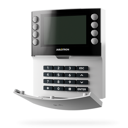 Jablotron Jablotron JA-115E-WH, trådbunden kontrollpanel med knappsats, LCD och RFID-läsare