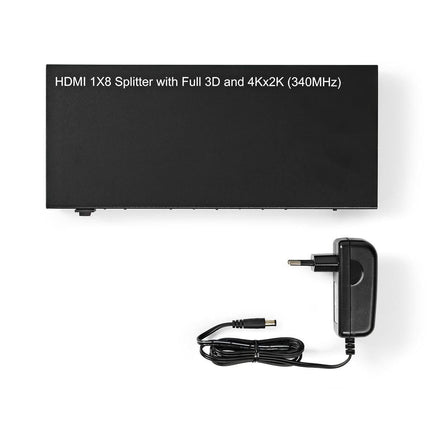Nedis 8-Poorts HDMI splitter 8x HDMI Output 4K@30Hz 3.4 Gbps Metaal Antraciet