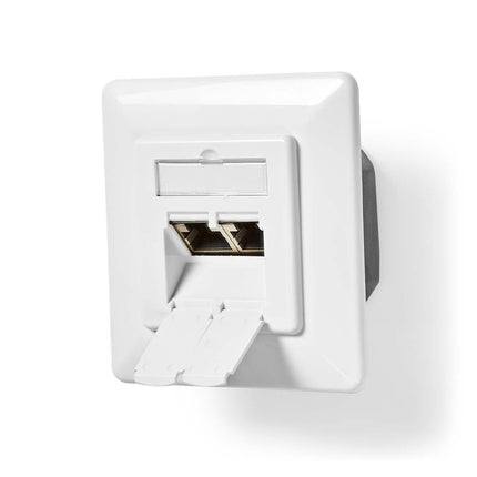 Nedis Nedis nätverksväggdosa inbyggd, 2 portar CAT6 Vit
