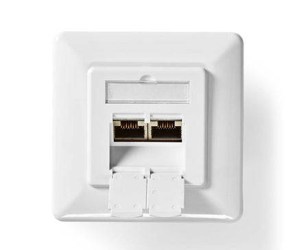 Nedis Nedis Netzwerk Wall Box eingebaut, 2 Ports CAT6 Weiß