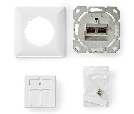 Nedis Nedis Netzwerk Wall Box eingebaut, 2 Ports CAT6 Weiß