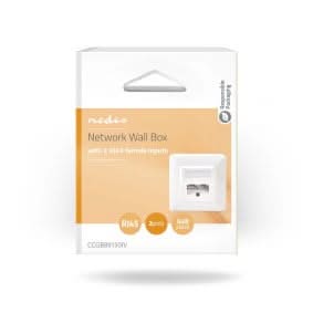 Nedis Nedis Network Wall Box up and down, 2 ports CAT6 White