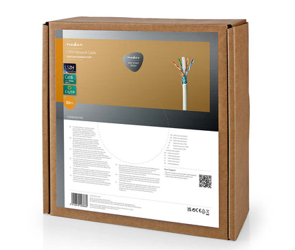 Nedis Nedis Câble réseau CAT6 F/UTP,  50 m en rouleau, 100 % cuivre, conducteurs massifs