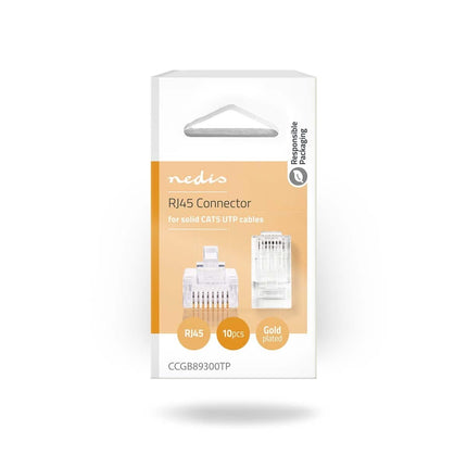 Nedis Nedis Connecteur RJ45 CAT5e, plaqué or 10 pièces, conducteur solide