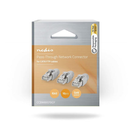 Nedis Nedis RJ45 Stecker CAT6 FTP Pass Through Solid 10 Stück