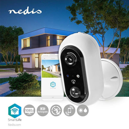 Nedis Nedis SmartLife-kamera för utomhusbruk Wi-Fi Full HD IP65 Cloud / MicroSD
