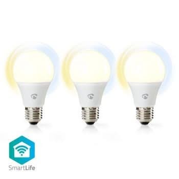 Nedis Nedis Wi-Fi smart LED-lampen | Warm- tot Koud-Wit | E27 | 3-Pack