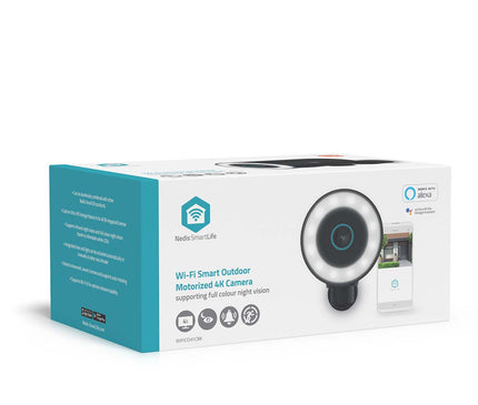 Nedis Nedis Wi-Fi Smartlife 8Mp 4K IP-kamera för utomhusbruk med spotlight, fast strömförsörjning