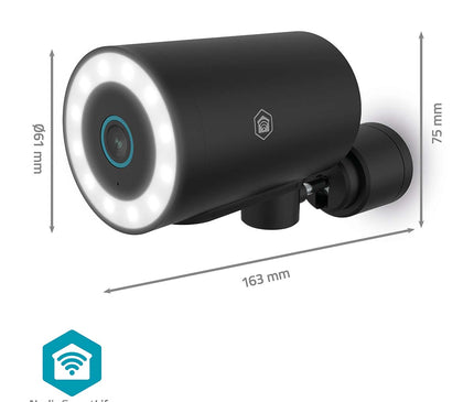 Nedis Nedis Wi-Fi Smartlife 8Mp 4K IP-kamera för utomhusbruk med spotlight, fast strömförsörjning
