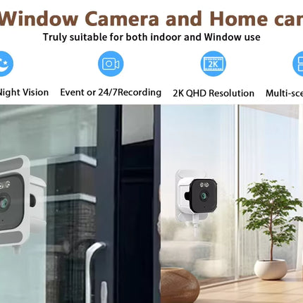 Nedis Raamcamera Dual WiFi, Micro SD, Starlight, 4Mp resolutie