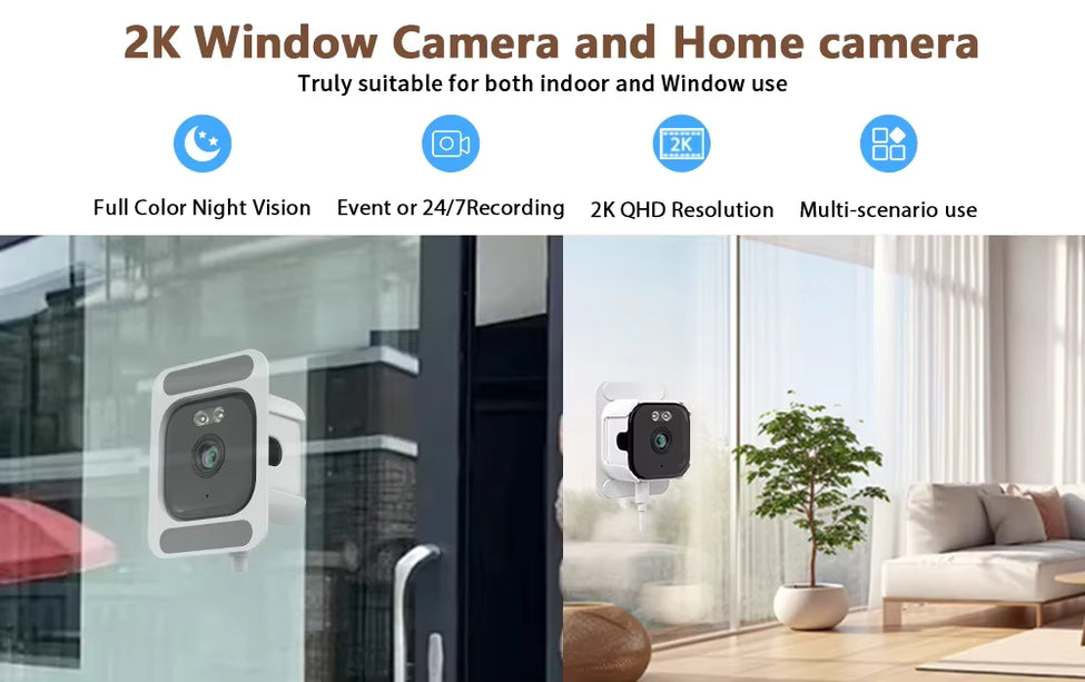 Nedis Raamcamera Dual WiFi, Micro SD, Starlight, 4Mp resolutie