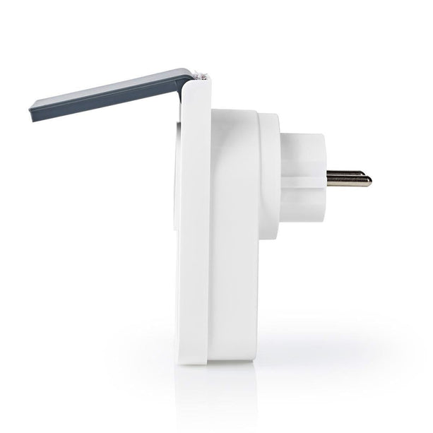 Nedis Wi-Fi Smart Stekker voor Buiten | Spatwaterbestendig | IP44 | Verbruiksmonitor | Schuko Type F | 16 A